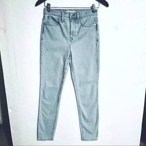 MADEWELL Blue White Striped Women’s High Rise Skinny Crop Jeans Size 24